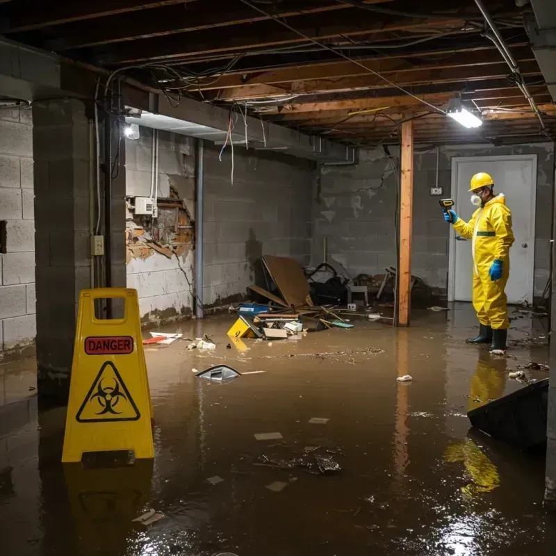 Flooded Basement Electrical Hazard in Oakwood, IL Property